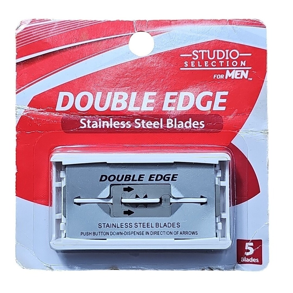 Studio Selection Double Edge Stainless Steel Men Razor Blades 5ct New